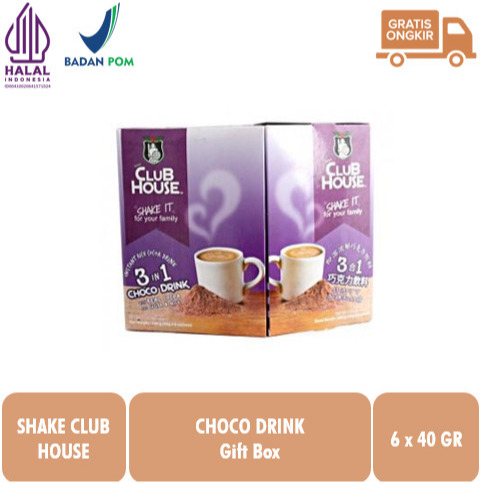 

Shake Club House Choco Drink Minuman Coklat Box 6pcs Produk Malaysia HALAL