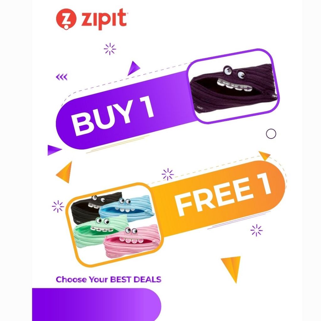 

TWIN PACK (BUY 1 GET 1 FREE) Zipit Gorge Monster Pouch - Hitam