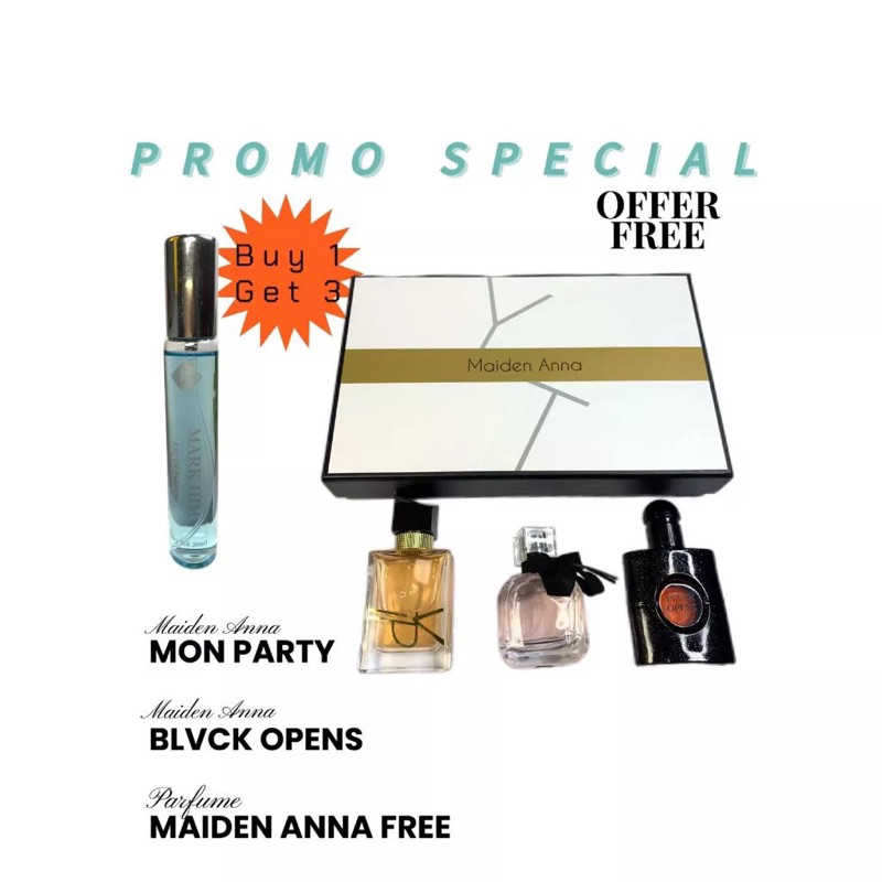 3 in 1 Free EDP Parfum Wanita Tahan Lama Free Offer Parfum Blvck 20ML