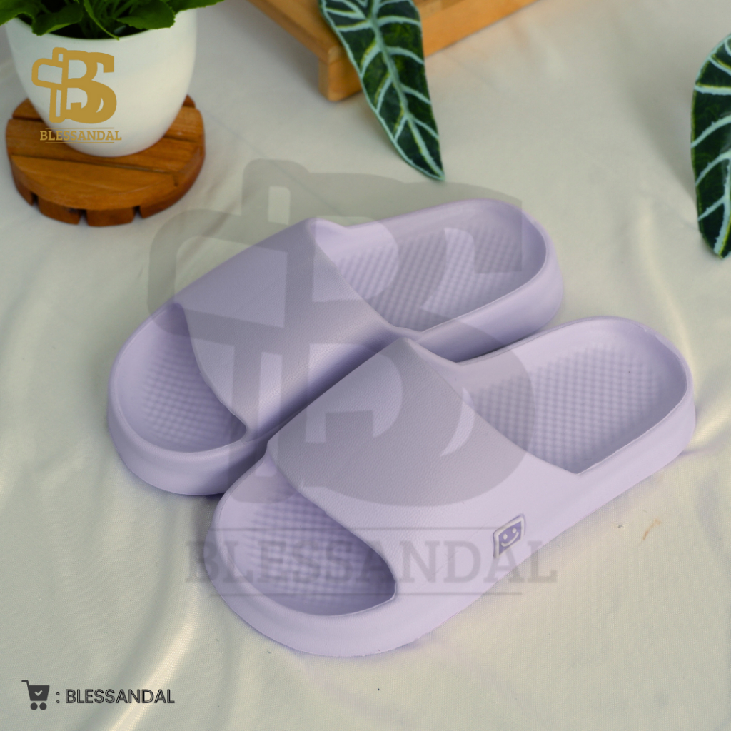 BESTPROMO SANDAL SLOP PRIA WANITA/SANDAL SLOP KARET EVA SANDAL SLOP POLOS SMILE