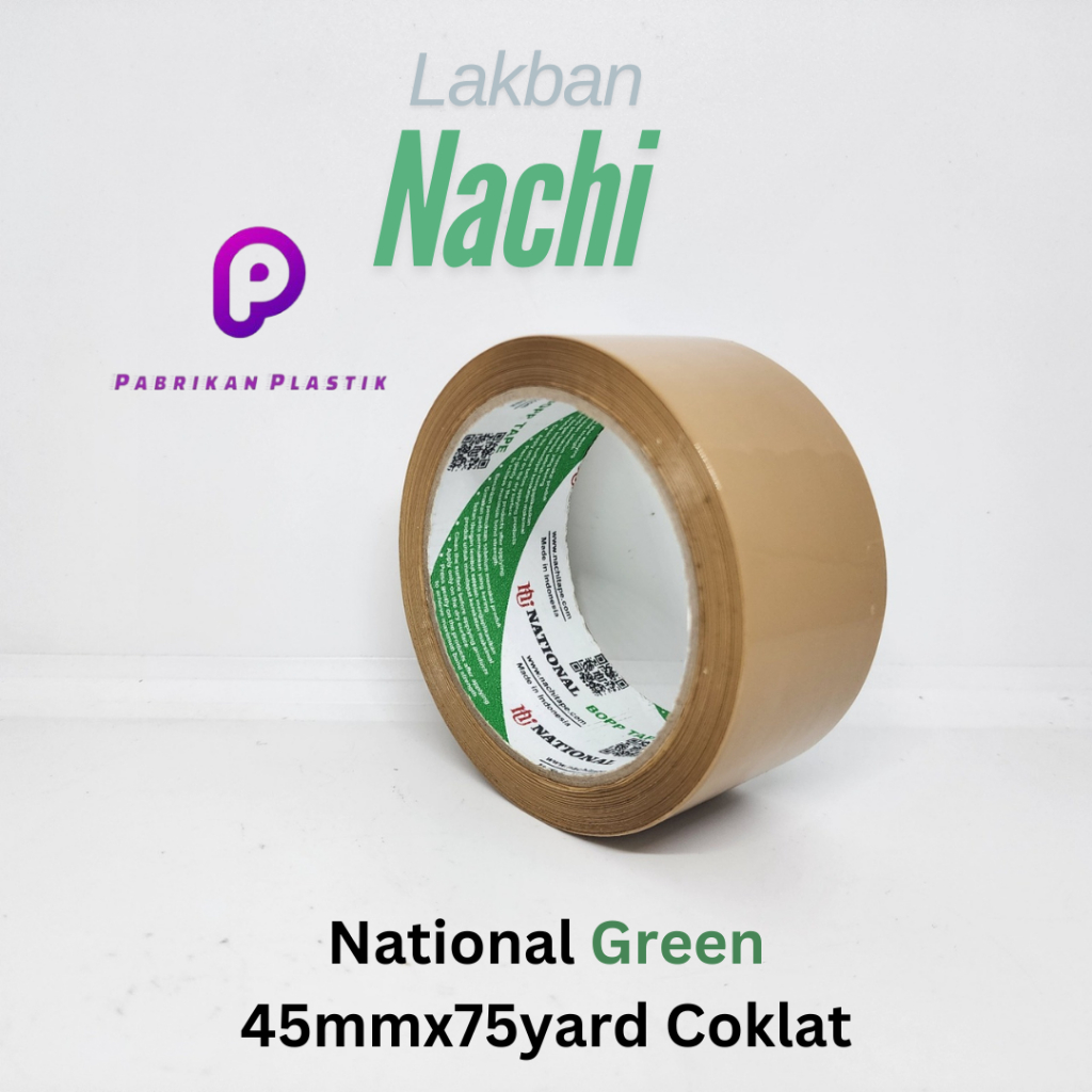 

Lakban Nachi OPP National Core "Hijau/Green" Ukuran "45mm x 75 yard" ukuran sesuai 100% tanpa tipu tipu !!! Lakban Original Asli Nachi/Lakban Nachi coklat