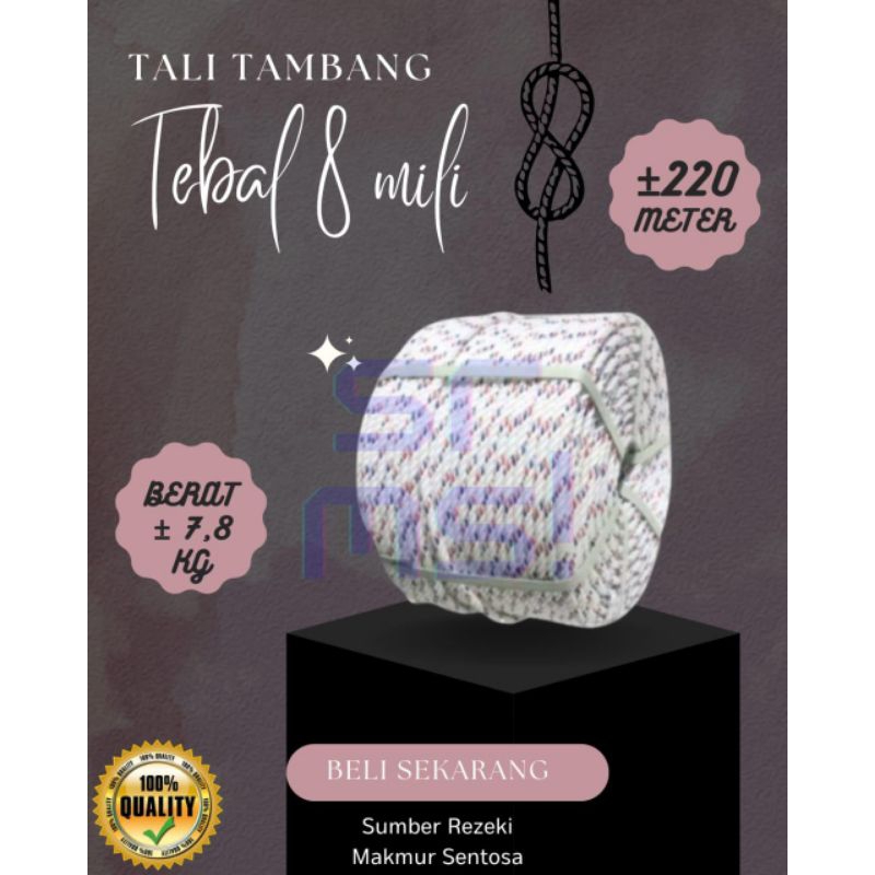 

TALI TAMBANG PPD 8 MILI 1 ROLL 220 METER / TALI TAMBANG PPD 8 MILI 1 ROLL / TALI TAMBANG PPD 8 MILI