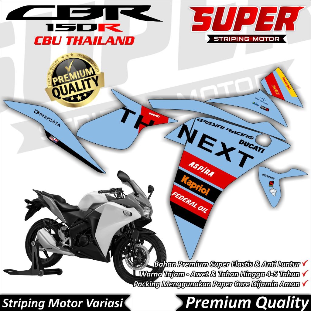 Stiker CBR 150r K45 Thailand Anti Luntur keren Striping CBR CBU Thailand Striping Honda CBR K45 Thai