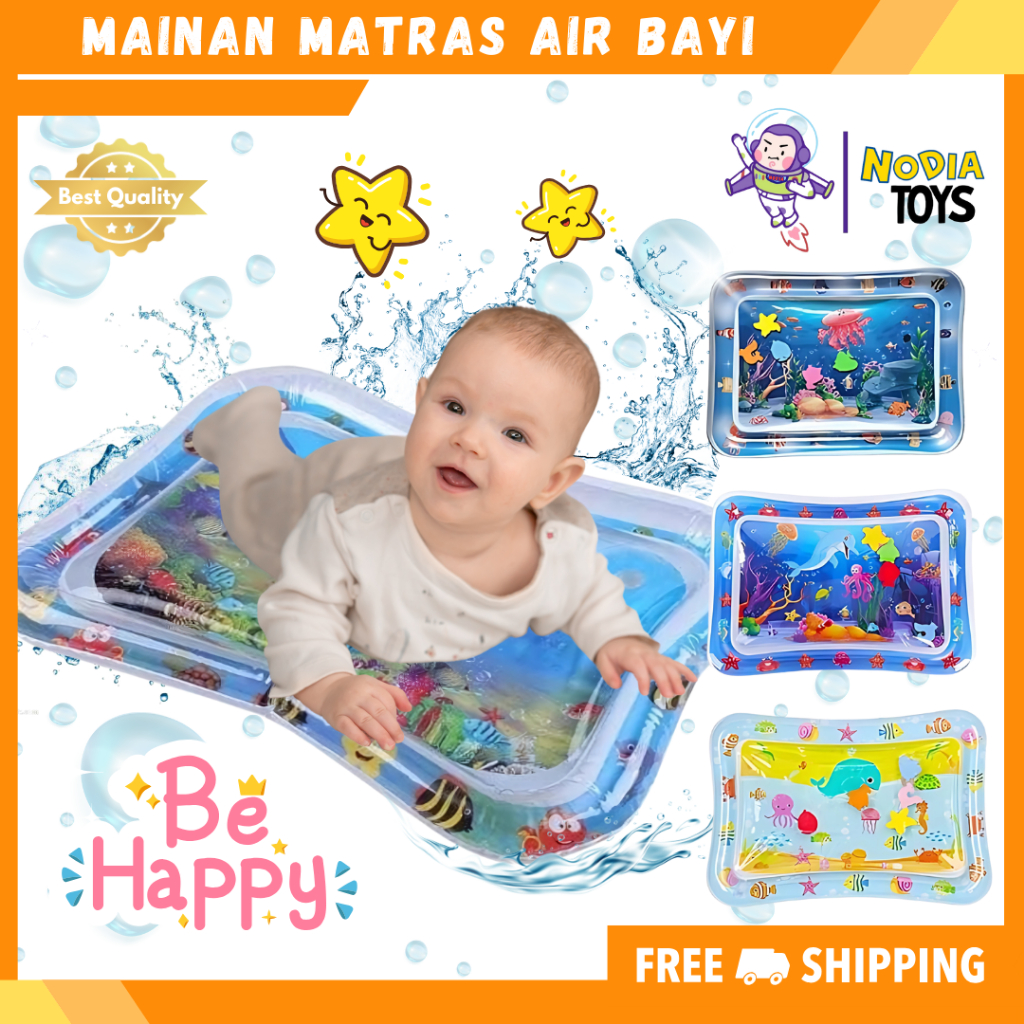 Nodia Toys Baby Water Play Matras Air Bayi Mainan Matras Air Edukasi Playmat Portable Water