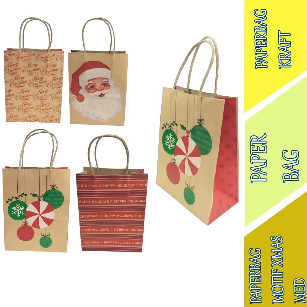 

Paper Bag Motif Natal - Paper Bag - Paper Bag Kraft - Paper Bag Serbaguna
