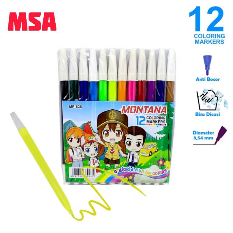 

Spidol 12 warna 838 murah / water color spidol marvelouse