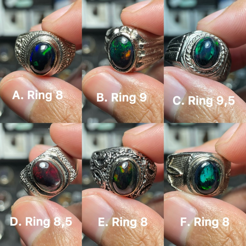 Batu Black opal Afrika etiopia / opal Afrika etiopia black ring Alpaka super
