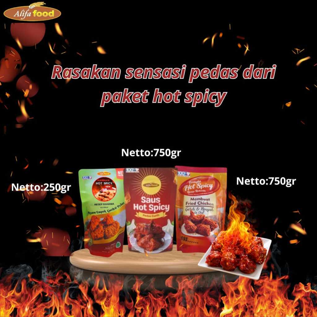 

Bumbu Biang Hot Spicy 750gr, Bumbu Marinasi Hot Spicy 750gr, Saos Hot Spicy 750gr, Paket Hot Spicy atau Paket Pedas Alifa Food