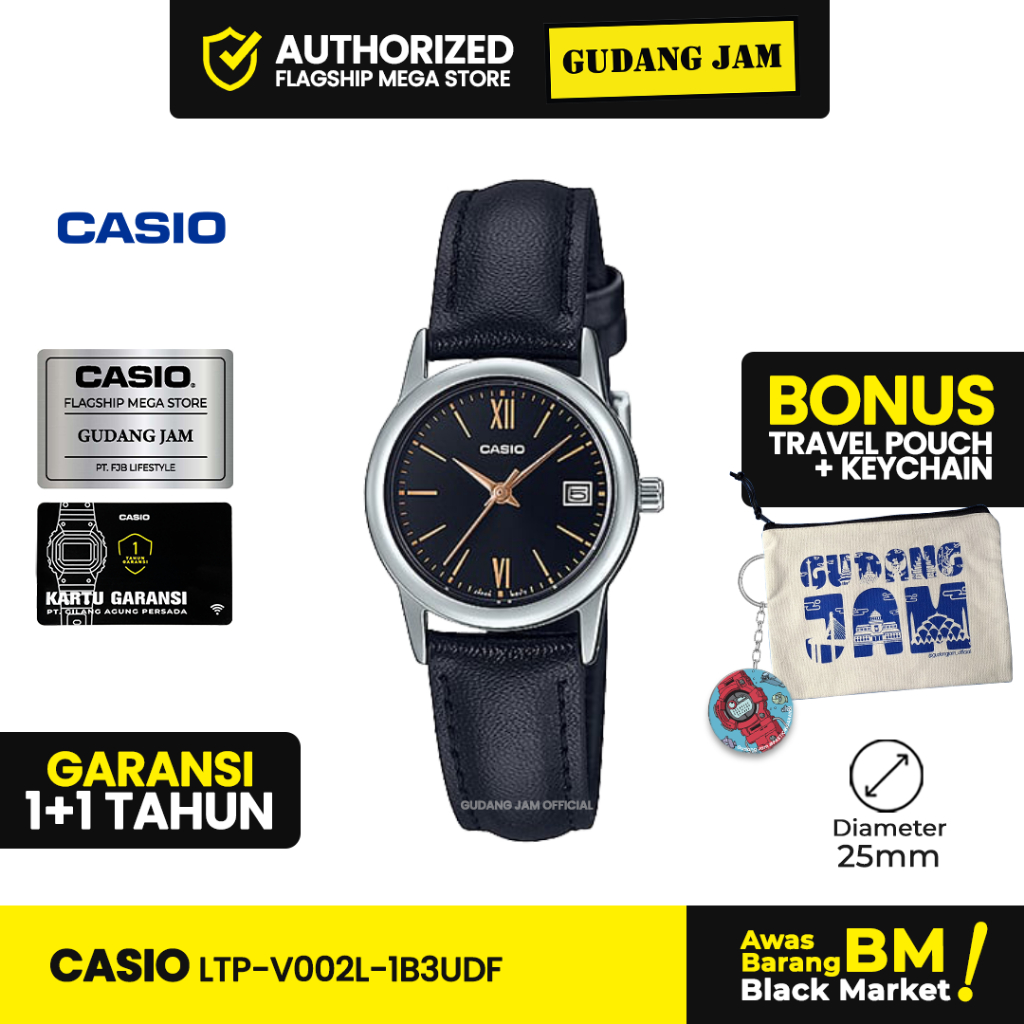 Jam Tangan Casio LTP-V002L-1B3UDF LTP-V002L LTP-V002 LTPV002L LTP V002L *