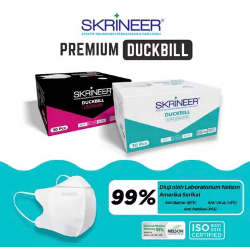 Masker Skrineer Premium Duckbill 4ply
