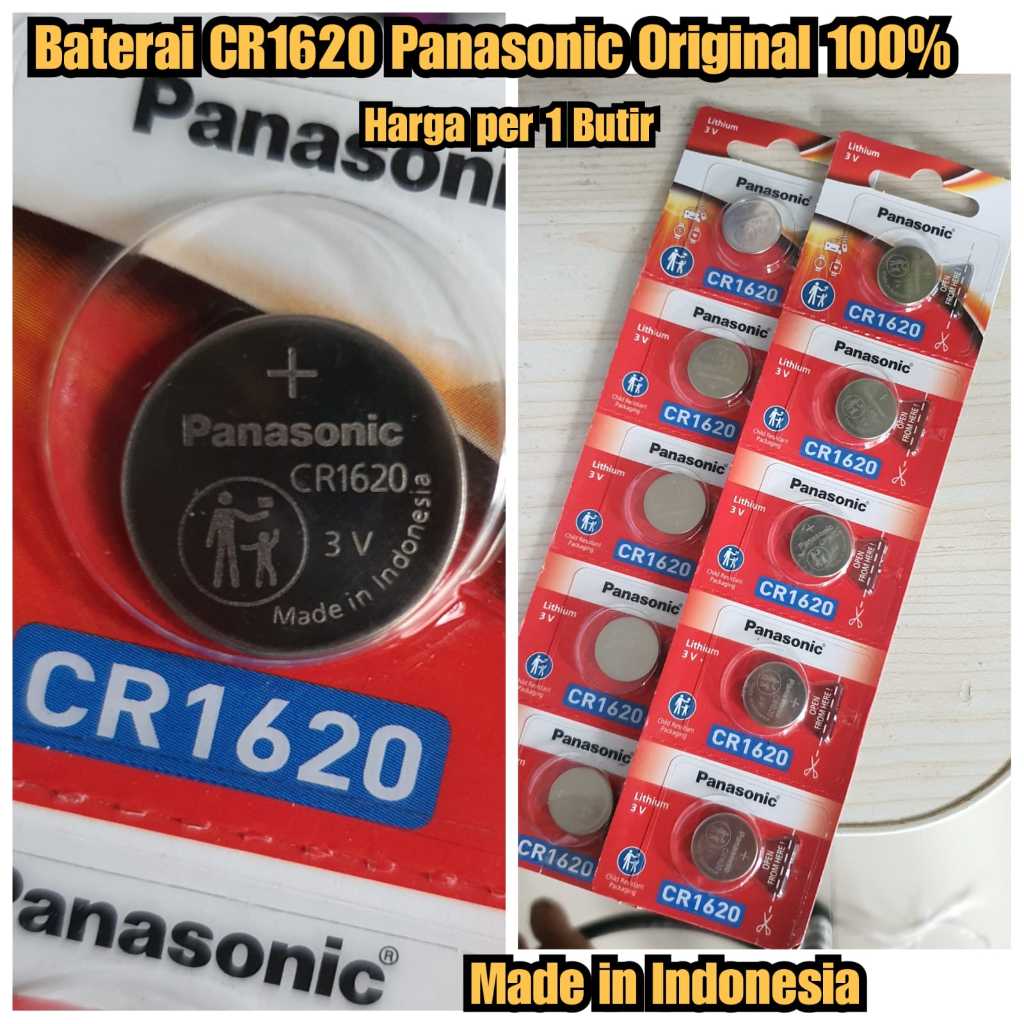 1 butir Batre cr 1620 asli Baterai CR1620 Original panasonic Made in indonesia Baterai Remote Motor 