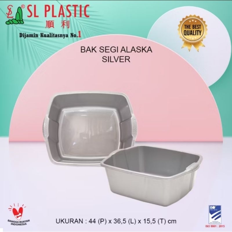 bak tahu persegi panjang SL silver bak abu serbaguna plastik baskom tahu persegi panjang