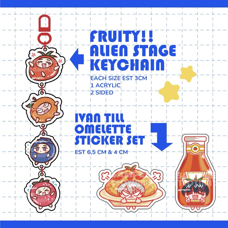 Alien Stage [ALNST] Keychain & Sticker Set Ivan Till Sua Mizi - by yeo (@yyeoyinn)