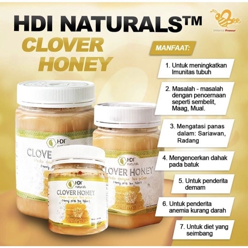 

LAGI PROMO MADU CLOVER HONEY 1000 gram / 500 gram / 250 gram segel original