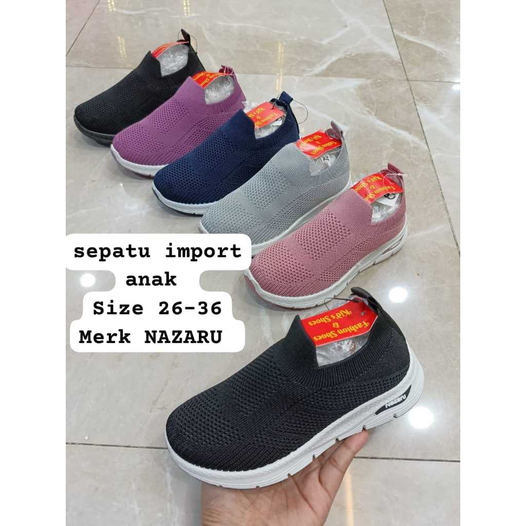 26-36 SEPATU SLIP ON ANAK SEPATU SLOP ANAK SEPATU RAJUT ANAK IMPORT