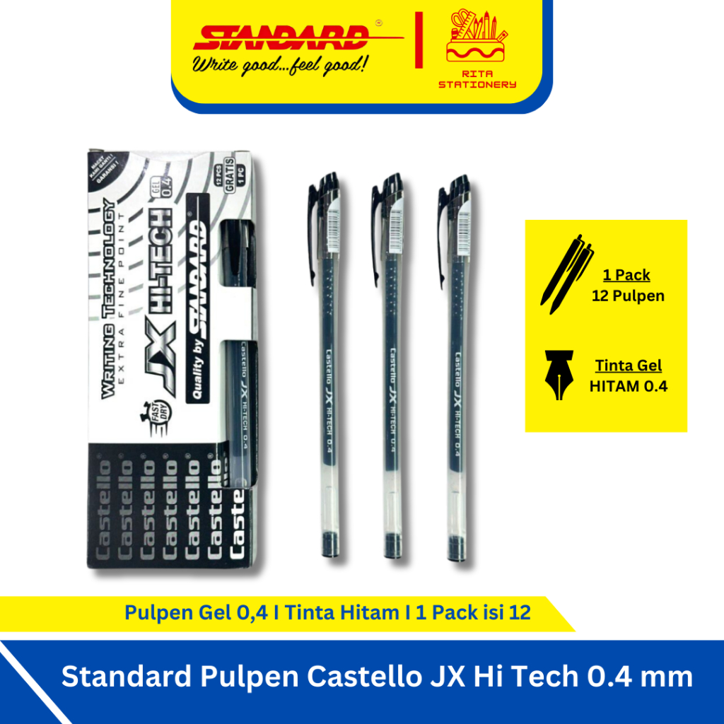 

Pulpen / Ballpoint STANDARD Castello JX Hi Tech 0.4 mm - 1 Pack