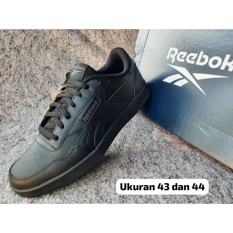 sepatu reebok classic hitam polos full black original