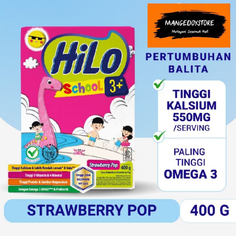 

HiLo School 3+ Strawberry Pop 400gr - Susu dengan Omega 3 ( DHA)