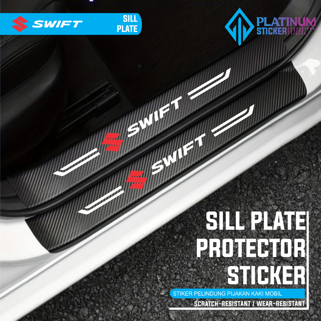 Suzuki Swift Sticker Pelindung Sill Plate Stiker Pelindung Pijakan Lantai Pintu Mobil Suzuki Swift D