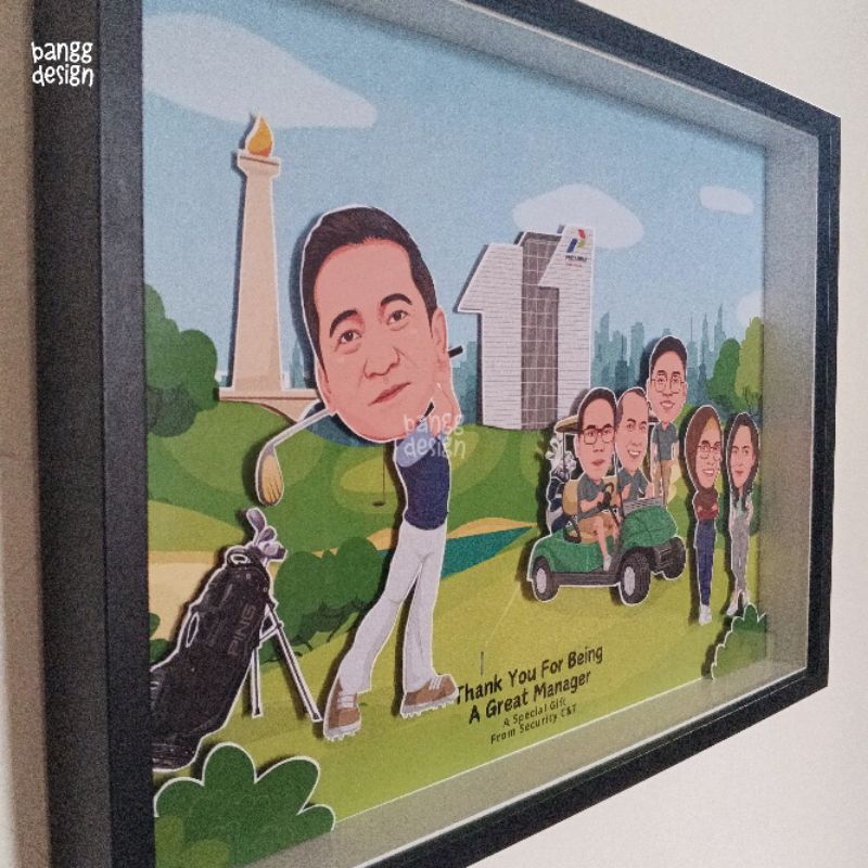 KARIKATUR POP UP/TIMBUL 3D FRAME , hadiah ulang tahun, kado wisuda, kado perpisahan, hadiah annivers