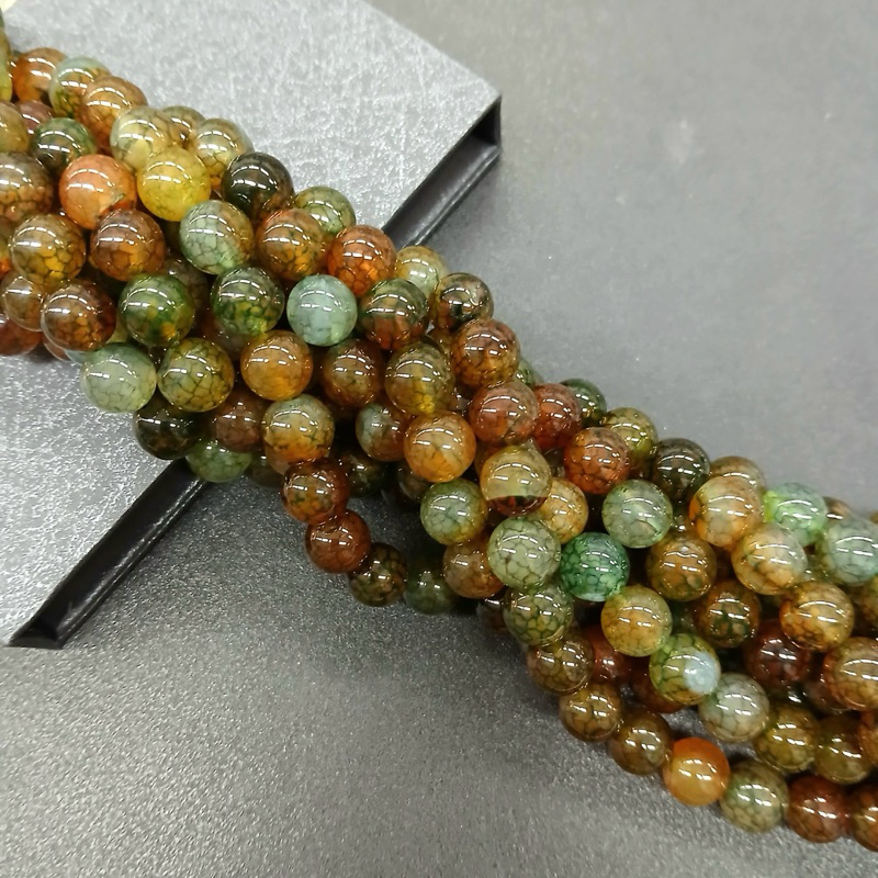 Manik Batu Alam Natural Green Dragon Veins