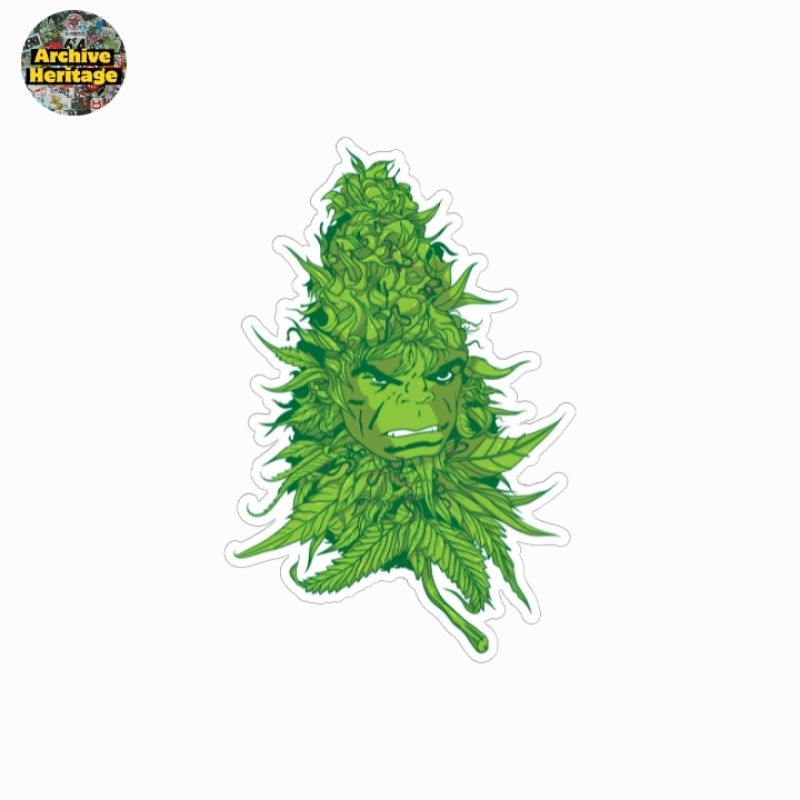 

sticker Hulk W33d leaf diecut stiker