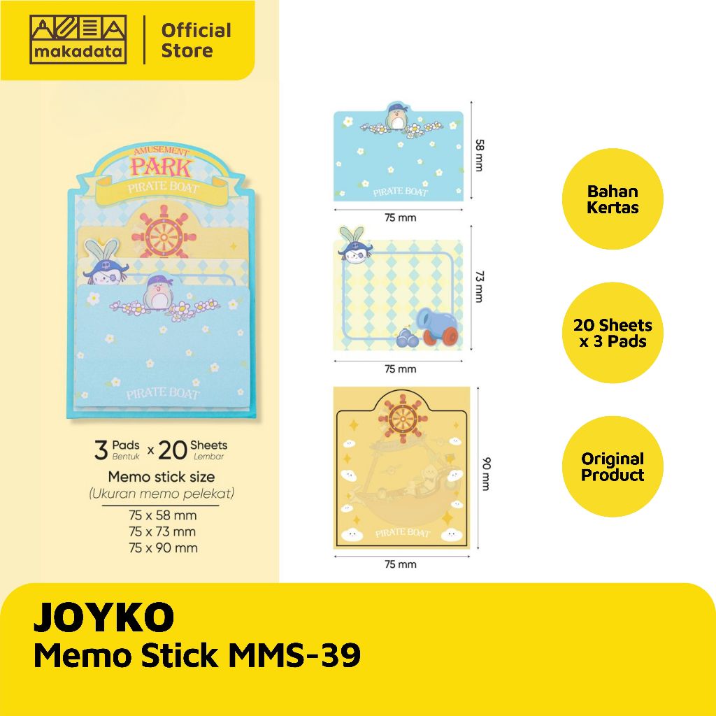 

INDEX MARK / MEMO STICK / STICKY NOTE MOTIF AMUSEMENT PARK JOYKO MMS-39 (1 PCS) MURAH