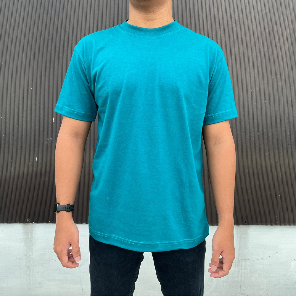 Baepack Kaos Polos Hijau Tosca Pria Lengan Pendek Premium Cotton Combed 30s Adem dan Menyerap Kering