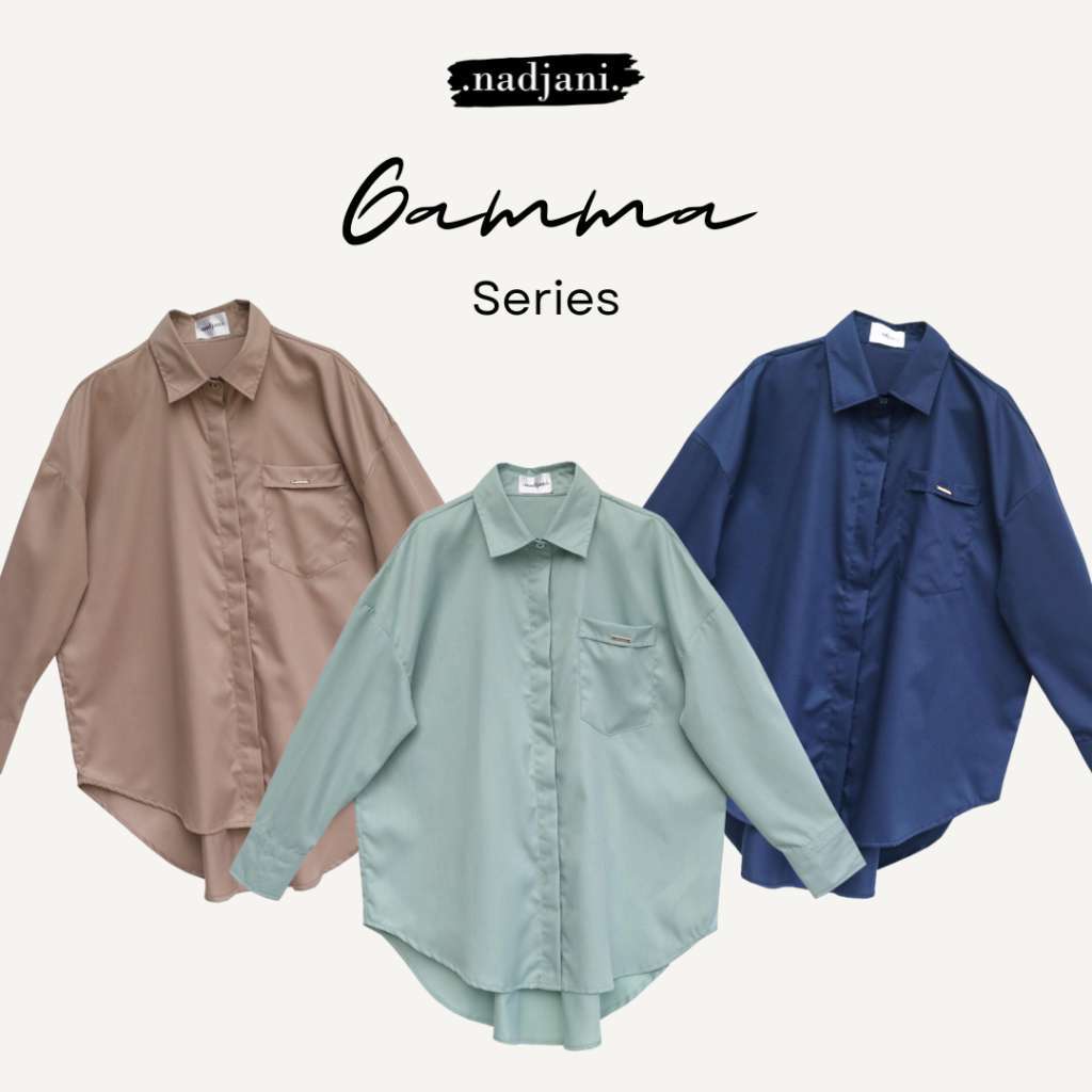 Nadjani Gamma Kemeja kancing wanita oversize busui friendly best seller