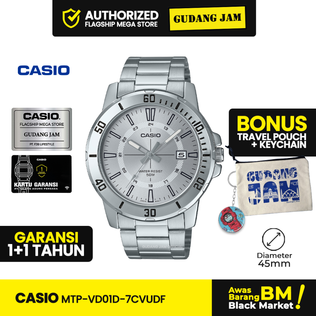 Casio Jam MTP-VD01D-7CVUDF MTP-VD01D MTP-VD01 MTPVD01D MTP VD01D