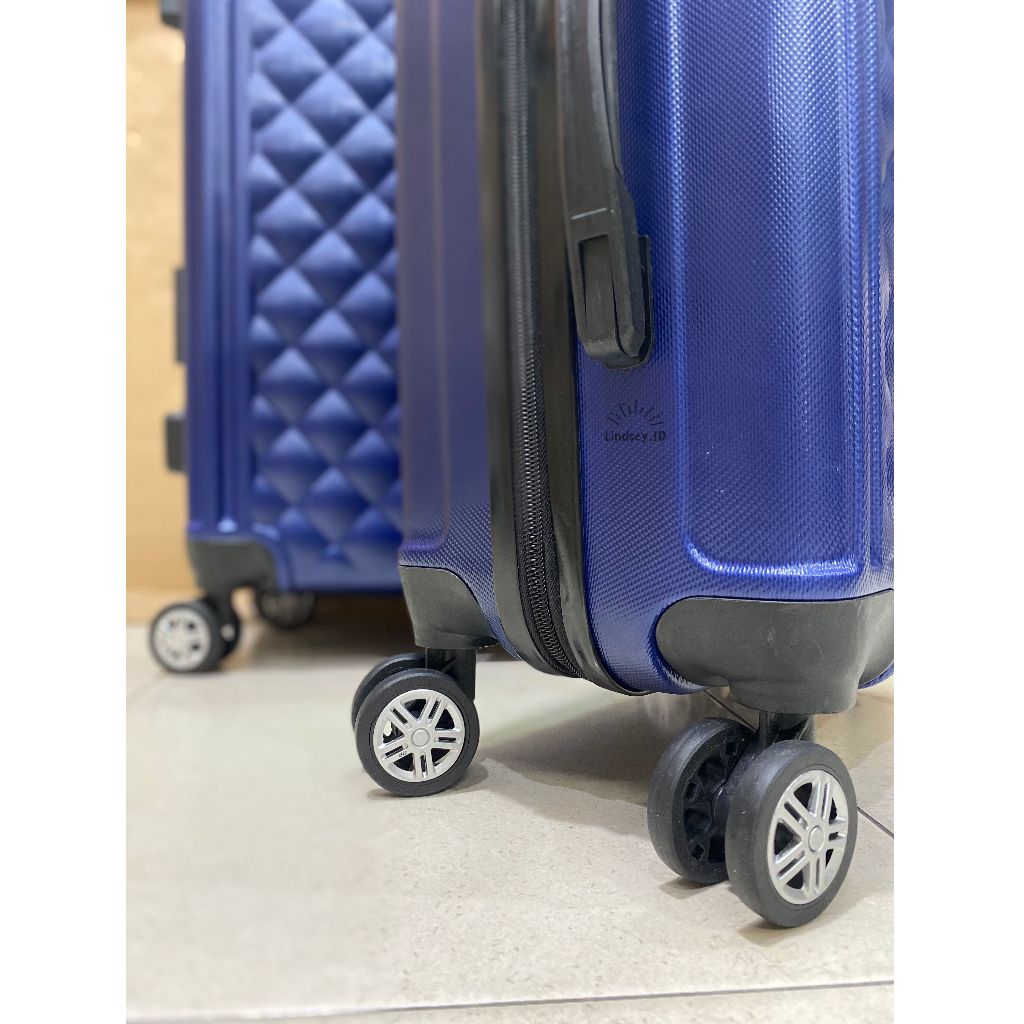 Super Deal Koper Fiber Polo 20Inch 24Inch Set Original 100% Zipper Roda Putar 360Derajat Sekat Kain