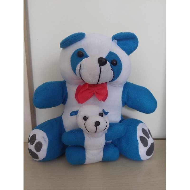 Boneka Panda Biru Preloved