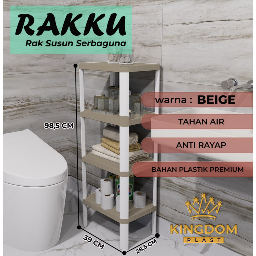 RAK SERBAGUNA PLASTIK / RAK POT BUNGA / RAK DAPUR / RAK KAMAR MANDI / NAKAS SERBAGUNA - RAKKU