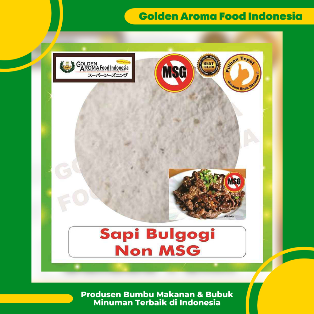

Bumbu Tabur Rasa Sapi Bulgogi Non MSG 1 Kg Jual Bubuk Tabur Sapi Bulgogi Murah No MSG Enak Aman GAFI