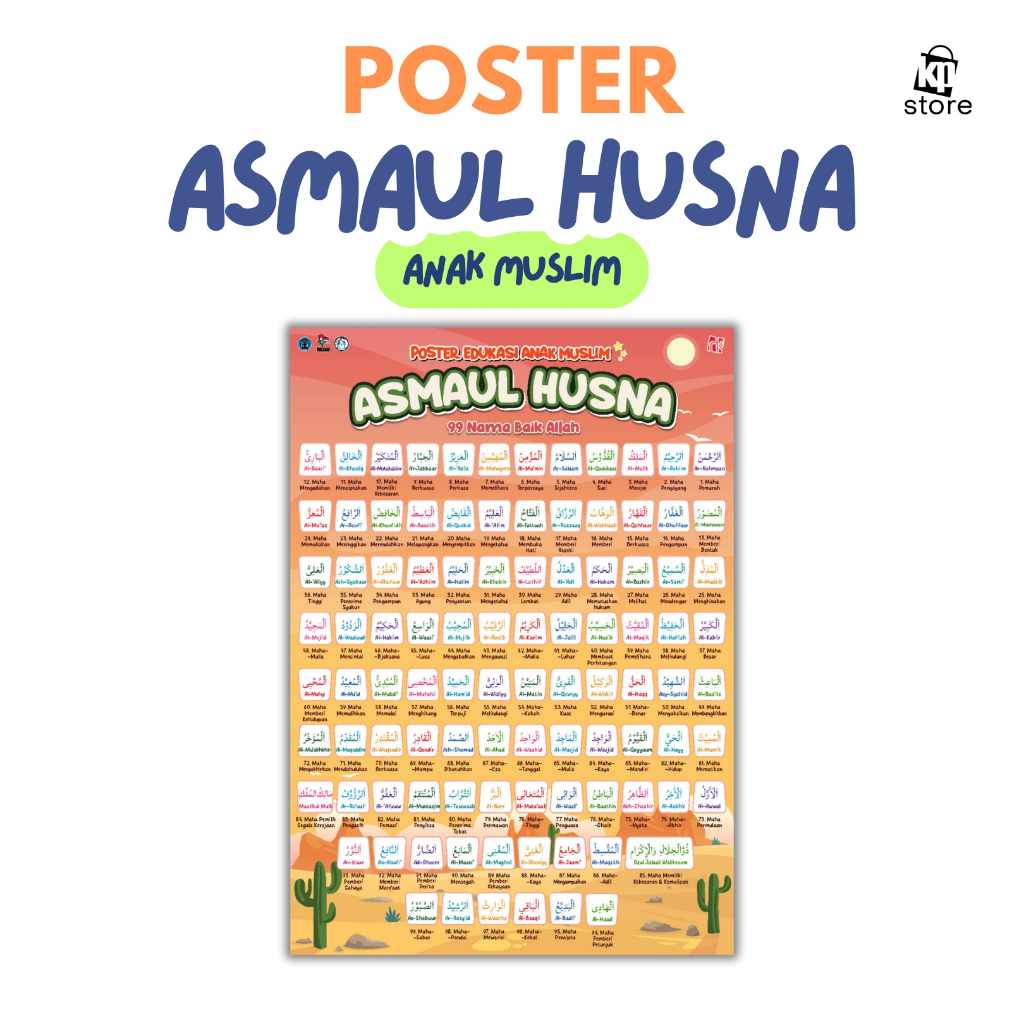 

Kawan Pustaka - Poster Edukasi Anak Muslim - Asmaul Husna - Ukuran A3