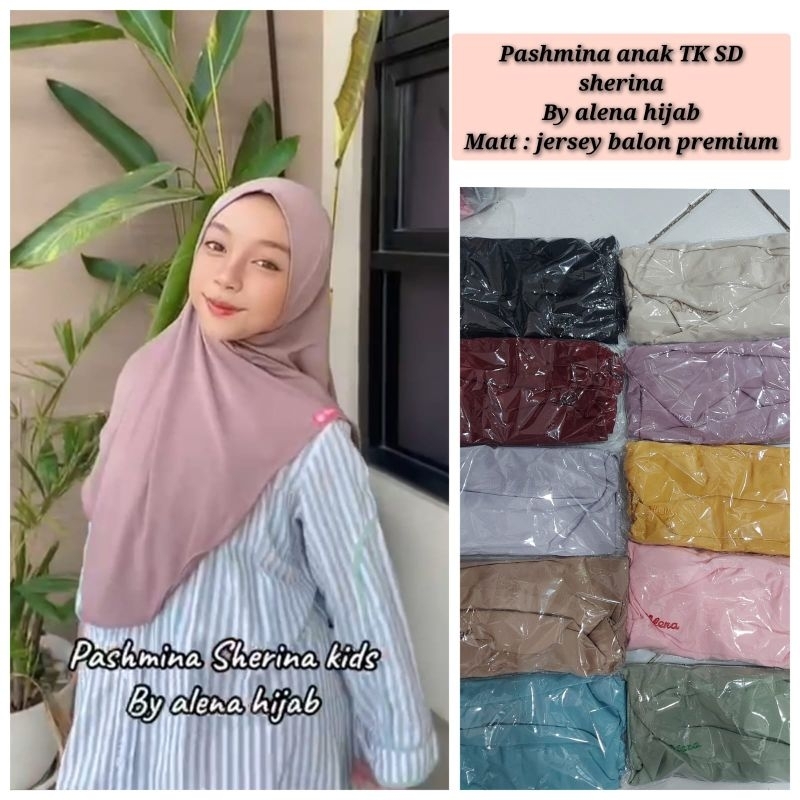 Pashmina anak instan terbaru sherina by alena hijab