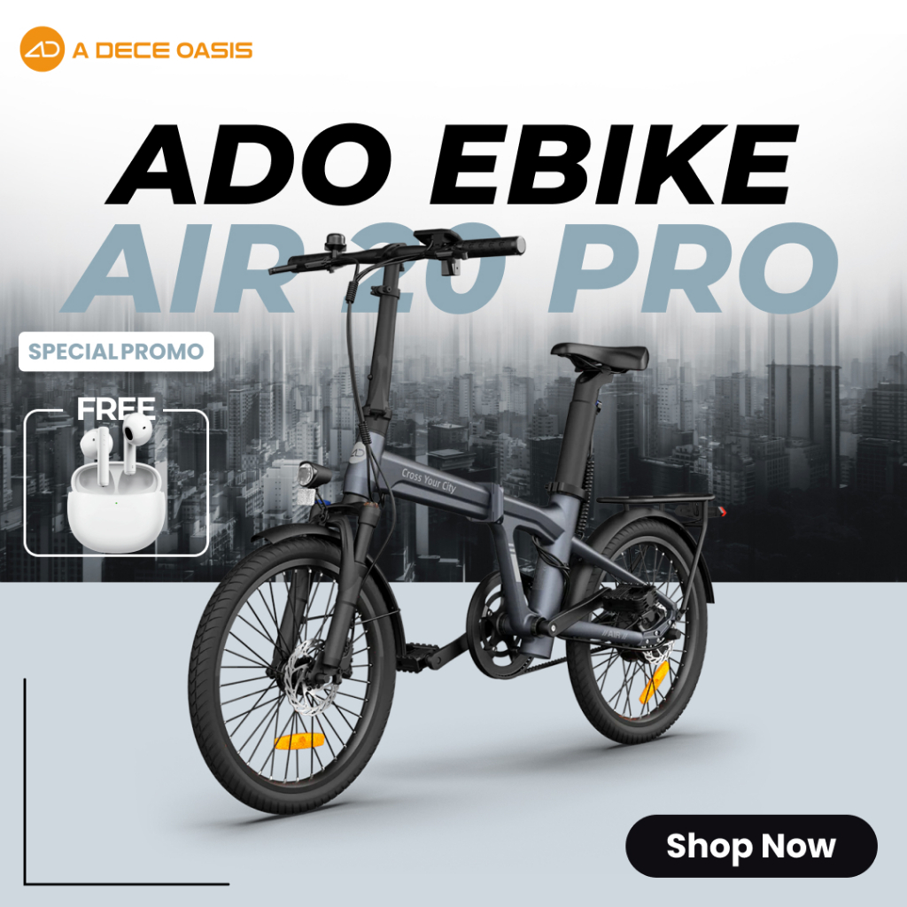 Ado Ebike Air 20 Pro Smart Bike Folding Electric Bike Sepeda Listrik Lipat