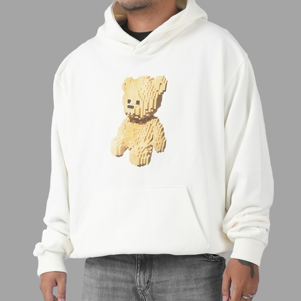 ADLV Block Bear Cream Hoodie