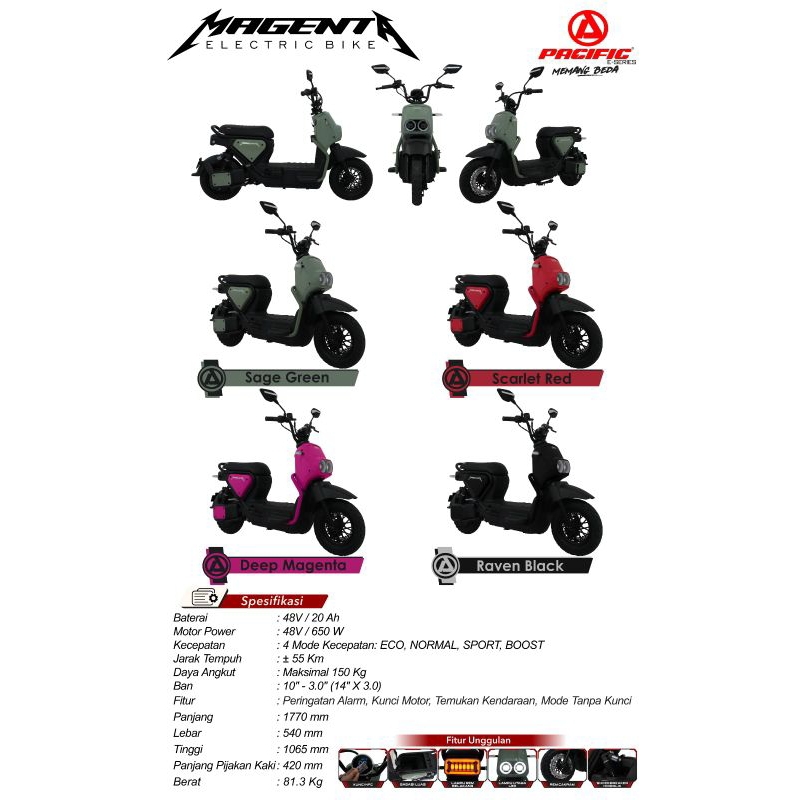 sepeda listrik Magenta Pacific Pontianak