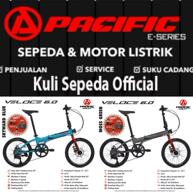 Sepeda lipat Pacific 20 Veloce 6.0 Frame Alloy