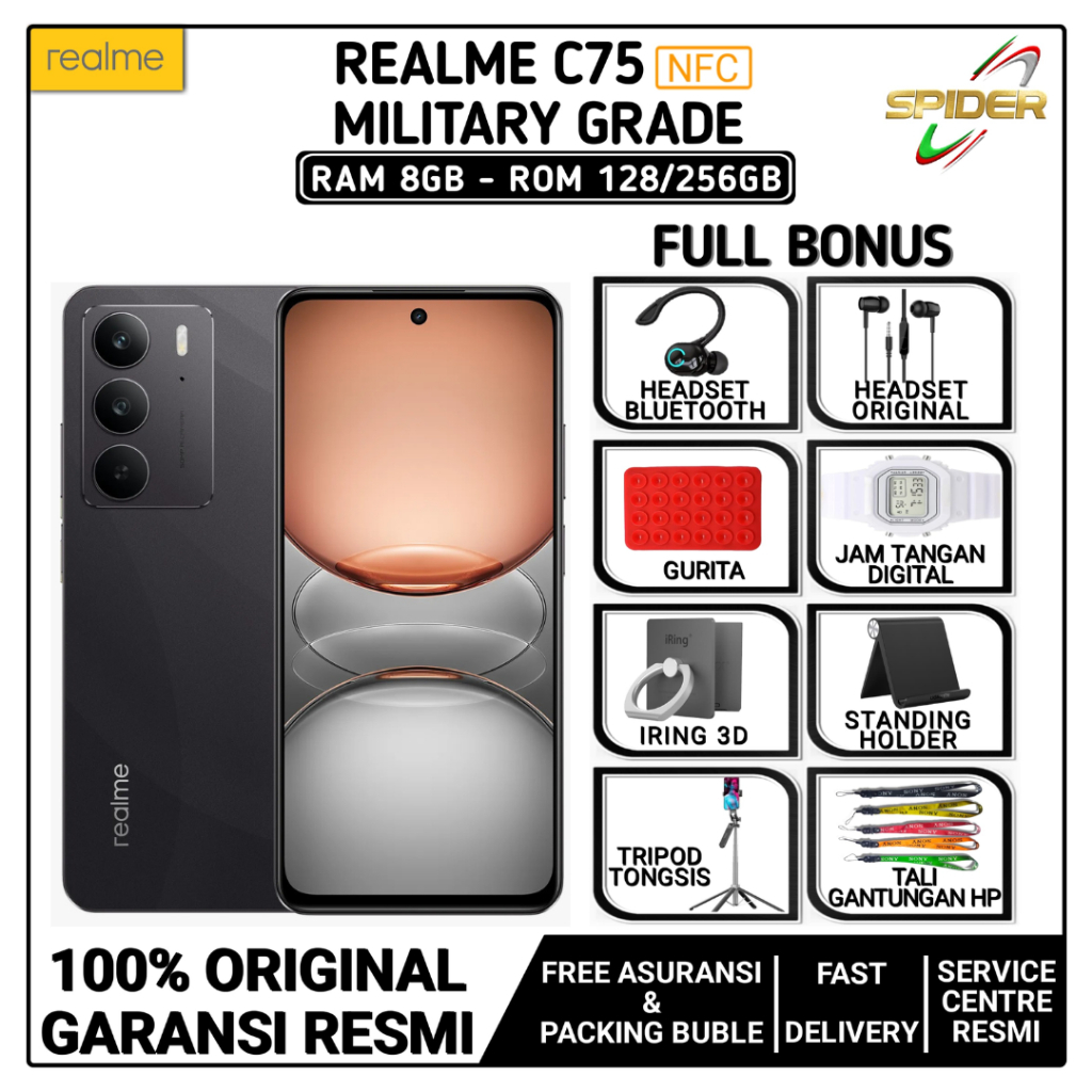 REALME C75 NFC RAM 8/128GB | 8/256GB & C35 RAM 4/64GB GARANSI RESMI INDONESIA