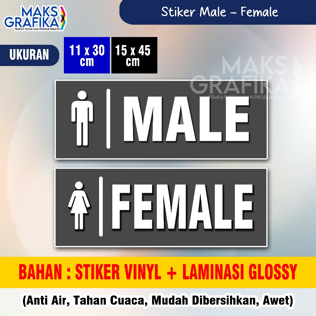 

STIKER MALE- FEMALE HARGA SEPASANG