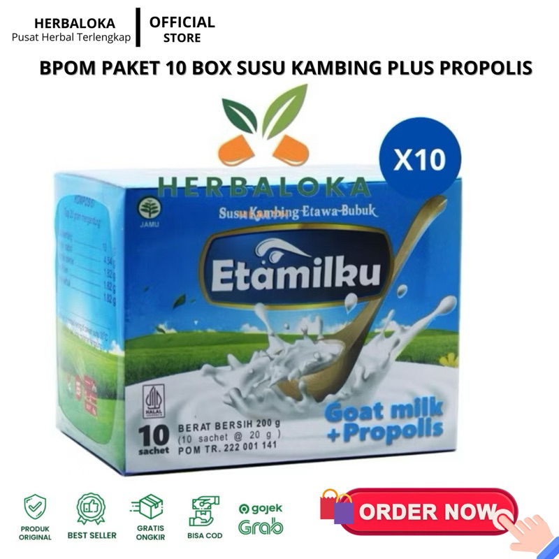 

BPOM PAKET HEMAT 10 BOX ETAMILKU Susu Kambing Etawa Bubuk Plus Propolis