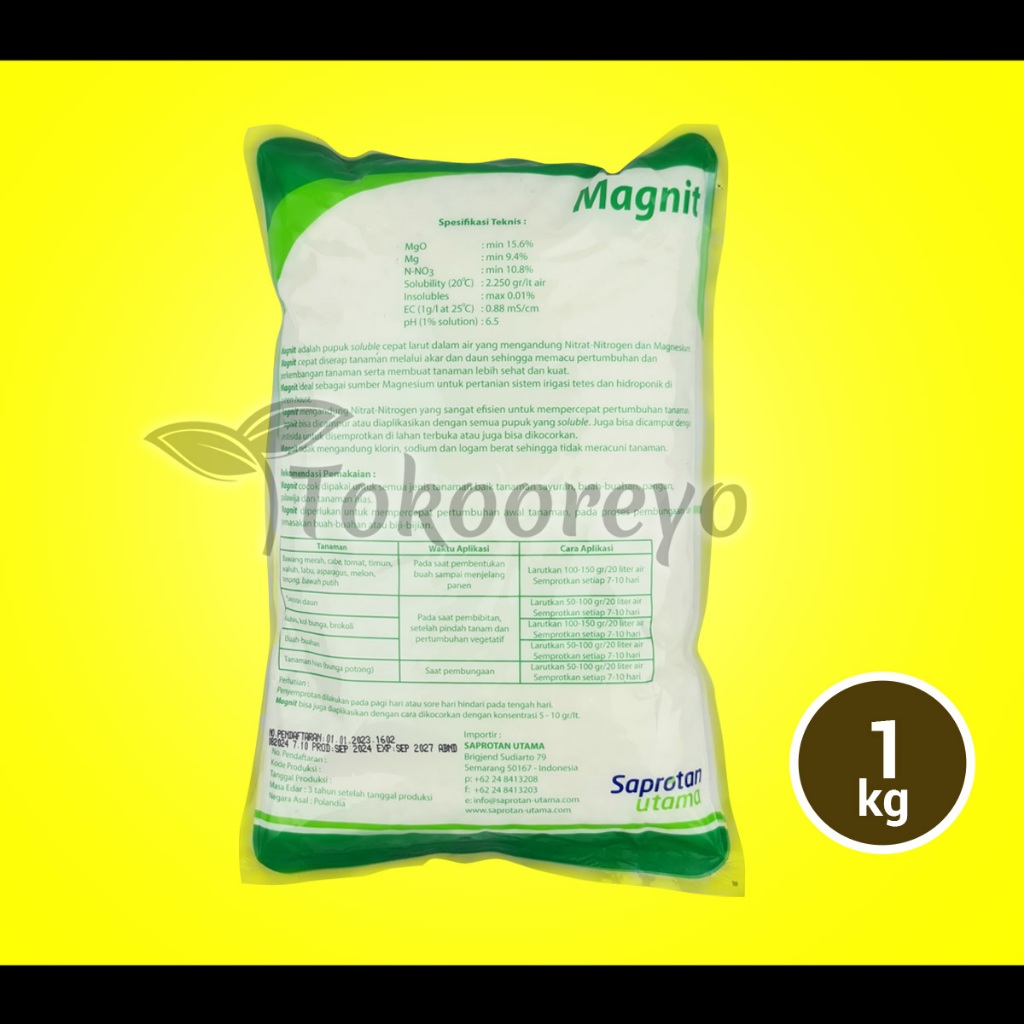 PUPUK PAK TANI MAGNIT 1 KG KEMASAN PABRIK MAGNESIUM NITRAT
