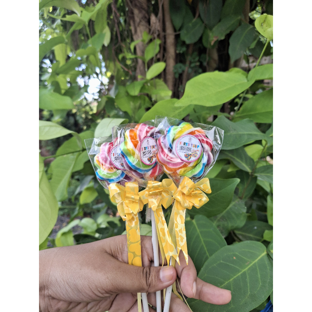 

Surya Tulip Permen Lolipop Bunga 4,5 cm (Isi 20) - Tanpa Pemanis Buatan - Premium