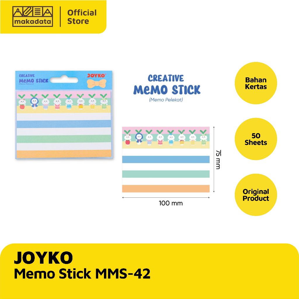 

INDEX MARK / MEMO STICK / STICKY NOTE CREATIVE JOYKO MMS-42 (1 PCS) MURAH