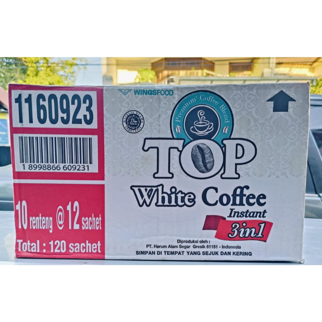 

Top Coffee Kopi Instan White 1 Dus / Karton Pack 21 gr isi 120 Pcs