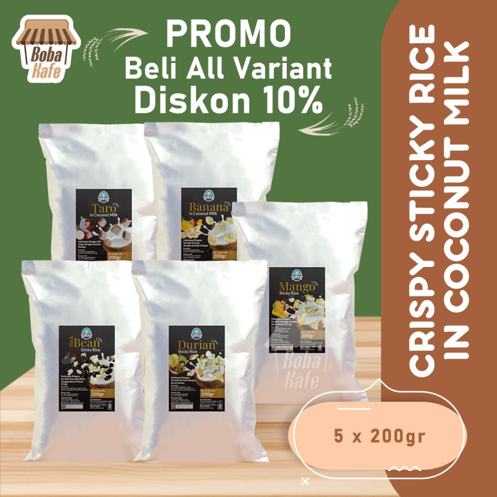 

!! PROMO !! STICKY RICE CRUNCHY IN COCONUT MILK ALL VARIANT DISC 10% @200gr