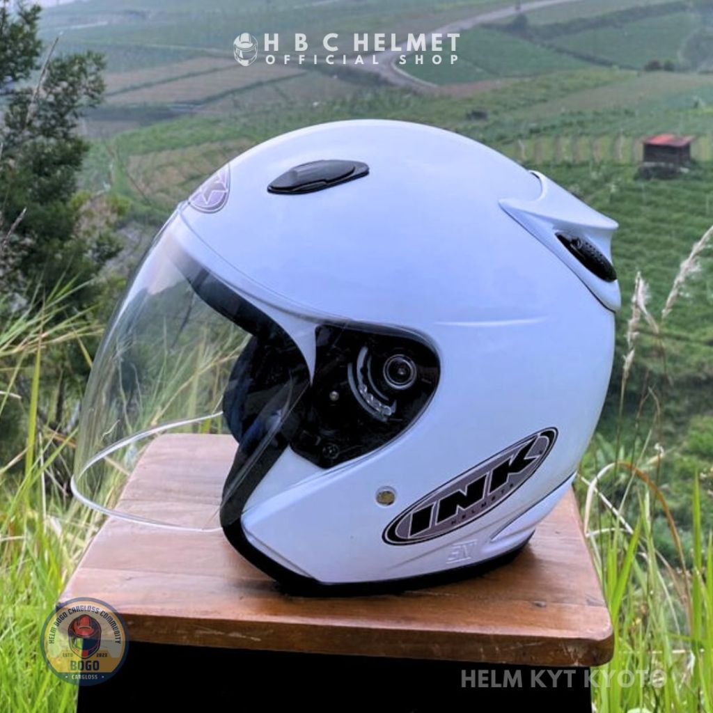 Helm Half Face INK CENTRO KW SNI Putih Hitam glossy Untuk Pria Dan Wanita Dewasa COD