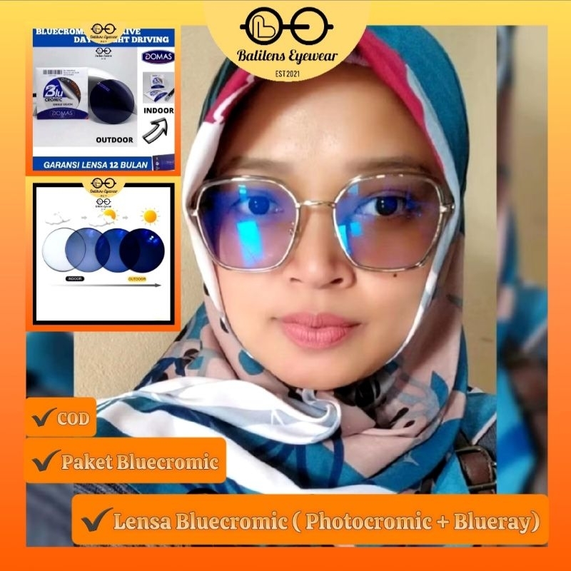 PAKET HEMAT KACAMATA SV DENGAN LENSA BLUECROMIC BY DOMAS
